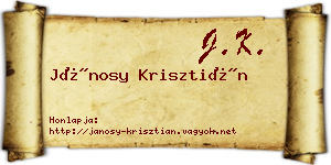 Jánosy Krisztián névjegykártya