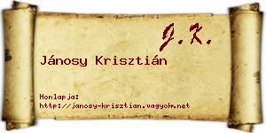 Jánosy Krisztián névjegykártya
